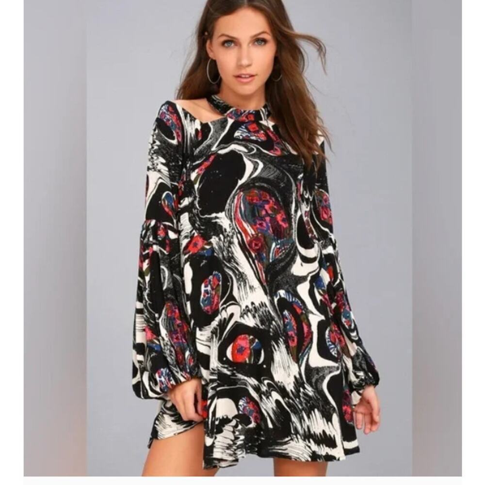 Free People Drift Away Cold Shoulder Dress - Size Medium